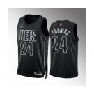 Men's Brooklyn Nets #24 Cam Thomas 2022-23 Black Statement Edition Stitched Basketball Jersey