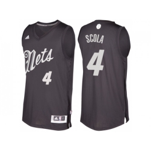 Men's Brooklyn Nets #4 Luis Scola Black 2016 Christmas Day NBA Swingman Jersey