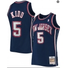 Men's Brooklyn Nets #5 Kidd Navy Throwback basketball Jersey