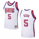 Men's Brooklyn Nets #5 Kidd White Throwback basketball Jersey
