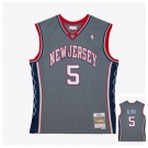 Men's Brooklyn Nets #5 Kidd grey Throwback basketball Jersey