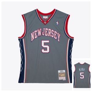 Men's Brooklyn Nets #5 Kidd grey Throwback basketball Jersey