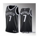 Men's Brooklyn Nets #7 Dariq Whitehead Black 2023 Draft Icon Edition Stitched Basketball Jersey