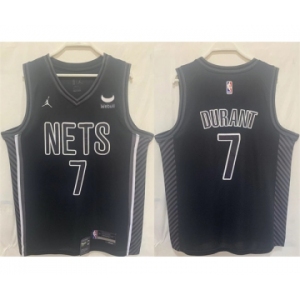 Men's Brooklyn Nets #7 Kevin Durant Black Stitched Basketball Jersey.