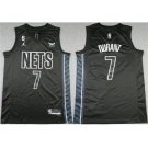 Men's Brooklyn Nets #7 Kevin Durant Black2022-23 Statement Edition No.6 Patch Stitched Basketball Jersey