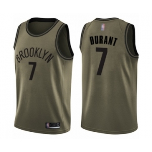 Men's Brooklyn Nets #7 Kevin Durant Swingman Green Salute to Service Basketball Jersey