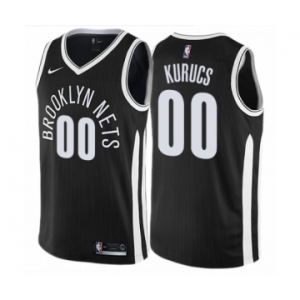 Men's Nike Brooklyn Nets #00 Rodions Kurucs Authentic Black NBA Jersey - City Edition