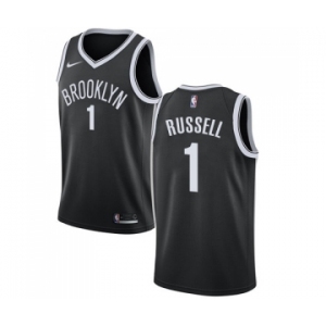 Men's Nike Brooklyn Nets #1 D'Angelo Russell Swingman Black Road NBA Jersey - Icon Edition