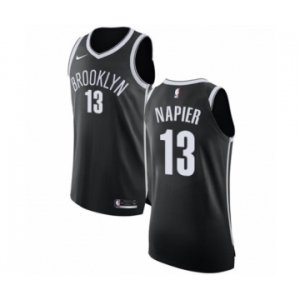 Men's Nike Brooklyn Nets #13 Shabazz Napier Authentic Black NBA Jersey - Icon Edition