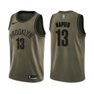 Men's Nike Brooklyn Nets #13 Shabazz Napier Swingman Green Salute to Service NBA Jersey
