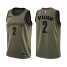 Men's Nike Brooklyn Nets #2 Nik Stauskas Swingman Green Salute to Service NBA Jersey