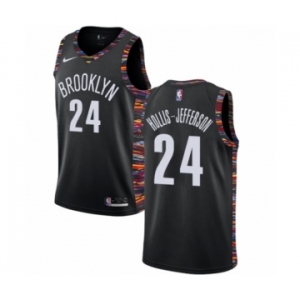 Men's Nike Brooklyn Nets #24 Rondae Hollis-Jefferson Authentic Black NBA Jersey - 2018-19 City Edition