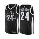 Men's Nike Brooklyn Nets #24 Rondae Hollis-Jefferson Authentic Black NBA Jersey - City Edition