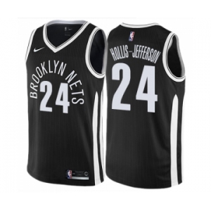 Men's Nike Brooklyn Nets #24 Rondae Hollis-Jefferson Authentic Black NBA Jersey - City Edition
