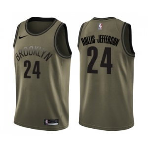 Men's Nike Brooklyn Nets #24 Rondae Hollis-Jefferson Swingman Green Salute to Service NBA Jersey