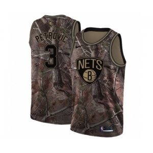 Men's Nike Brooklyn Nets #3 Drazen Petrovic Swingman Camo Realtree Collection NBA Jersey