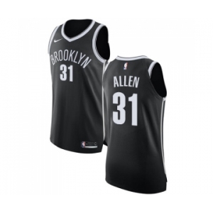 Men's Nike Brooklyn Nets #31 Jarrett Allen Authentic Black Road NBA Jersey - Icon Edition
