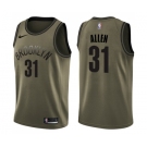 Men's Nike Brooklyn Nets #31 Jarrett Allen Swingman Green Salute to Service NBA Jersey