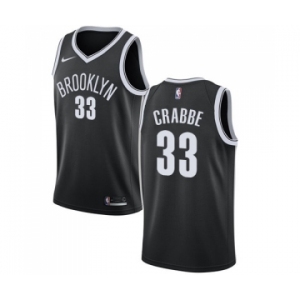 Men's Nike Brooklyn Nets #33 Allen Crabbe Swingman Black Road NBA Jersey - Icon Edition