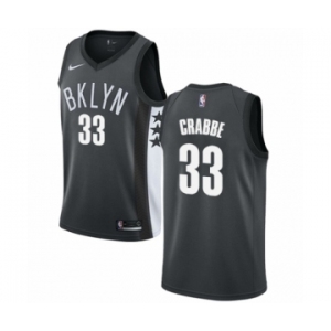 Men's Nike Brooklyn Nets #33 Allen Crabbe Swingman Gray NBA Jersey Statement Edition