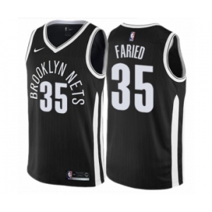 Men's Nike Brooklyn Nets #35 Kenneth Faried Authentic Black NBA Jersey - City Edition
