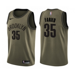 Men's Nike Brooklyn Nets #35 Kenneth Faried Swingman Green Salute to Service NBA Jersey