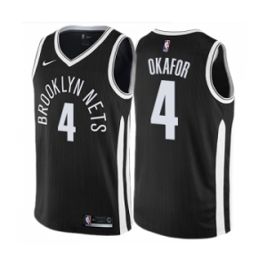 Men's Nike Brooklyn Nets #4 Jahlil Okafor Swingman Black NBA Jersey - City Edition