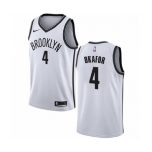 Men's Nike Brooklyn Nets #4 Jahlil Okafor Swingman White NBA Jersey - Association Edition