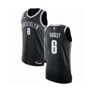 Men's Nike Brooklyn Nets #6 Jared Dudley Authentic Black NBA Jersey - Icon Edition