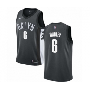 Men's Nike Brooklyn Nets #6 Jared Dudley Authentic Gray NBA Jersey Statement Edition