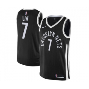 Men's Nike Brooklyn Nets #7 Jeremy Lin Swingman Black NBA Jersey - City Edition