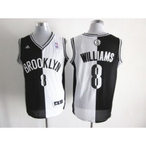 nba new jersey nets #8 williams white-black[strip][revolution 30 swingman]