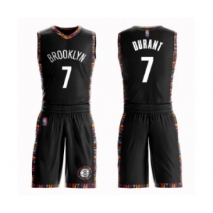 Women's Brooklyn Nets #7 Kevin Durant Swingman Black Basketball Suit Jersey - City Edition