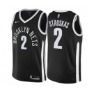 Women's Nike Brooklyn Nets #2 Nik Stauskas Swingman Black NBA Jersey - City Edition