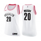 Women's Nike Brooklyn Nets #20 Timofey Mozgov Swingman White Pink Fashion NBA Jersey