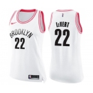 Women's Nike Brooklyn Nets #22 Caris LeVert Swingman White Pink Fashion NBA Jersey