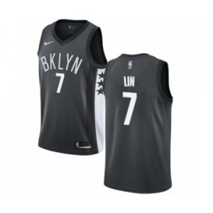 Women's Nike Brooklyn Nets #7 Jeremy Lin Authentic Gray NBA Jersey Statement Edition