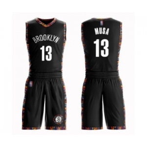 Youth Brooklyn Nets #13 Dzanan Musa Swingman Black Basketball Suit Jersey - City Edition