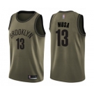 Youth Brooklyn Nets #13 Dzanan Musa Swingman Green Salute to Service Basketball Jersey