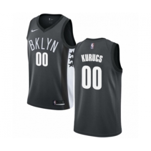 Youth Nike Brooklyn Nets #00 Rodions Kurucs Swingman Gray NBA Jersey Statement Edition