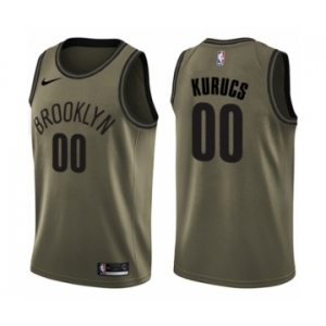 Youth Nike Brooklyn Nets #00 Rodions Kurucs Swingman Green Salute to Service NBA Jersey