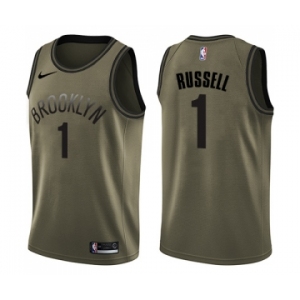 Youth Nike Brooklyn Nets #1 D'Angelo Russell Swingman Green Salute to Service NBA Jersey