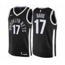 Youth Nike Brooklyn Nets #17 Ed Davis Swingman Black NBA Jersey - City Edition