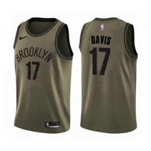 Youth Nike Brooklyn Nets #17 Ed Davis Swingman Green Salute to Service NBA Jersey