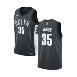 Youth Nike Brooklyn Nets #35 Kenneth Faried Swingman Gray NBA Jersey Statement Edition