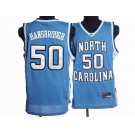 nba north carolina #50 tyler hansbrough embroidered blue