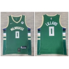 Bucks #0 Damian Lillard Green Nike Swingman Jersey