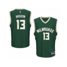 Men Adidas Milwaukee Bucks #13 Malcolm Brogdon Authentic Green Road NBA Jersey