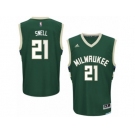 Men Adidas Milwaukee Bucks #21 Tony Snell Swingman Green Road NBA Jersey