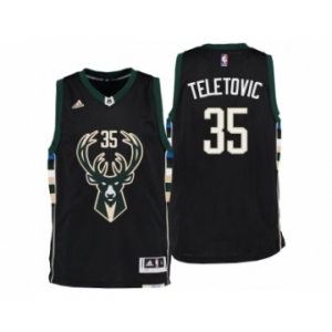 Men Milwaukee Bucks #35 Mirza Teletovic Alternate Black New Swingman Jersey